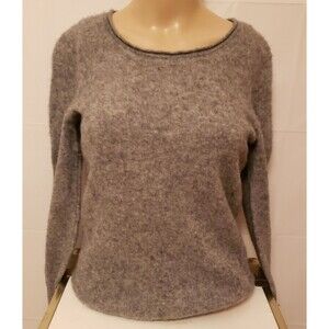 Women's Tweeds 100% Cashmere Sweater Preppy Soft Classic Grey Sz M Preowned Fair